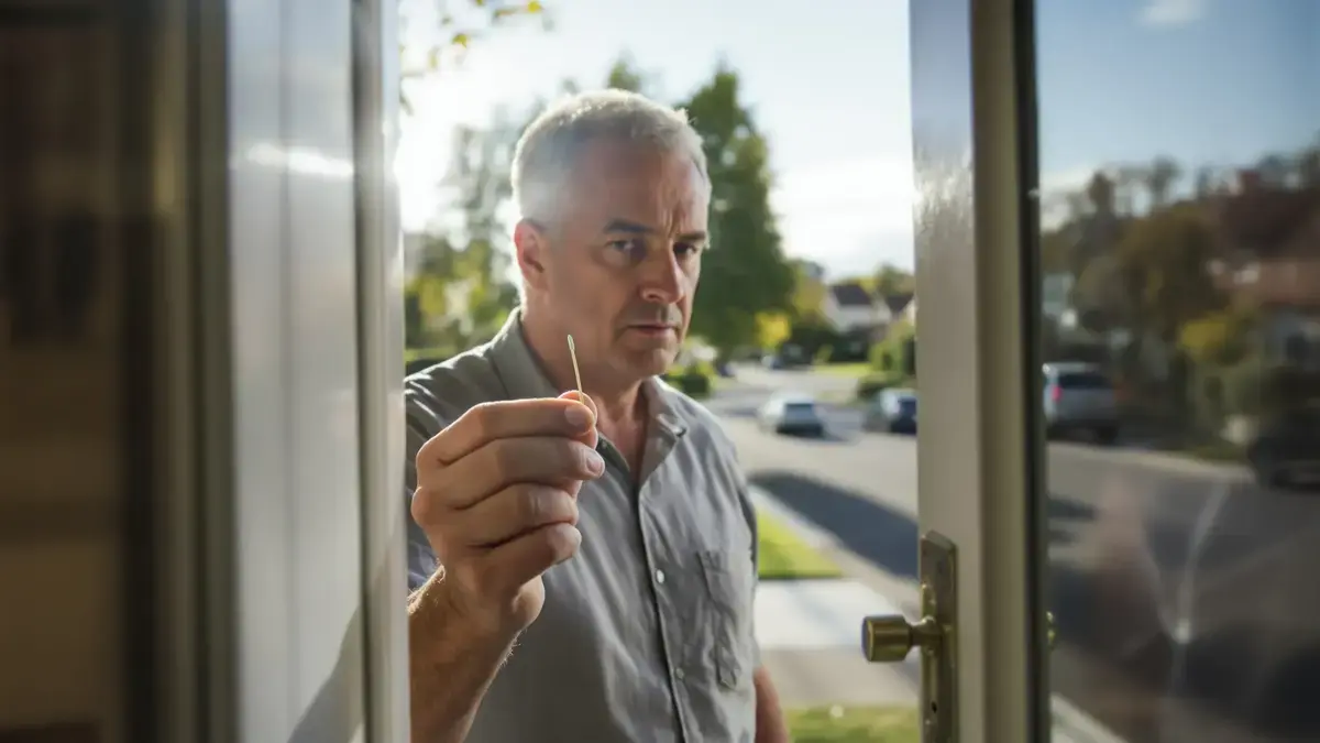 קיסם במנעול מסגיר איום בלתי צפוי פורצים מסתובבים סביב ביתכם