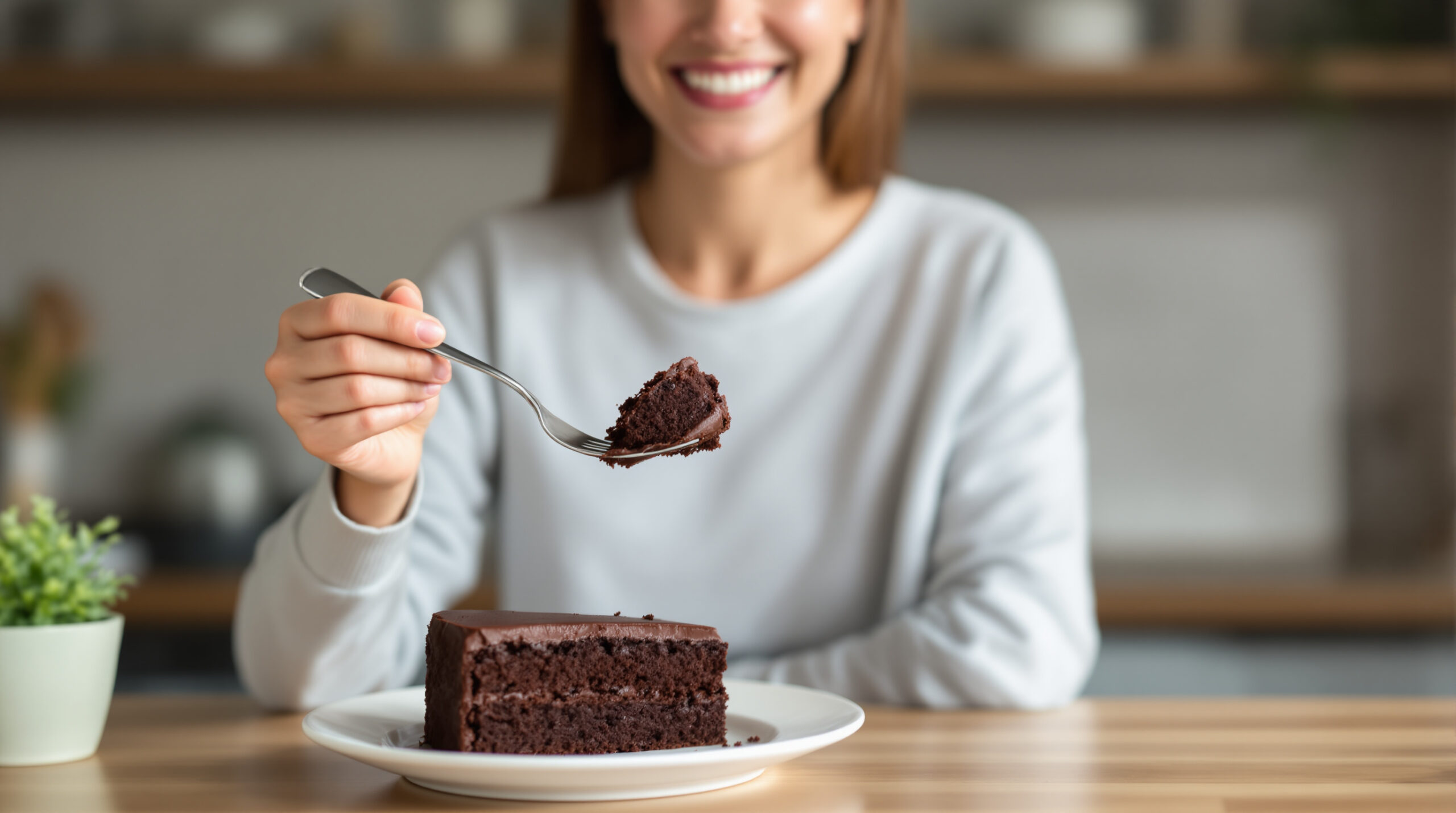 ניסיתי עוגת שוקולד רכה ללא סוכר וגיליתי שהיא טעימה להפליא ועדיין קלה לקו הגוף שלי