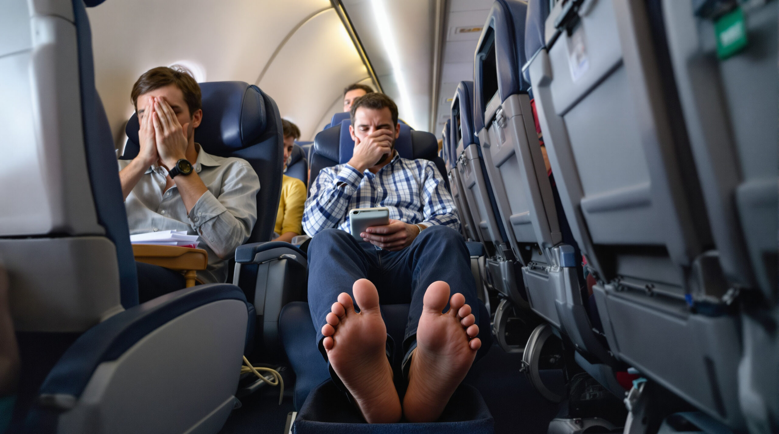 חשבתי שהורדת הנעליים במטוס מרגיעה אותי: גיליתי שזה יכול להביך נוסעים אחרים