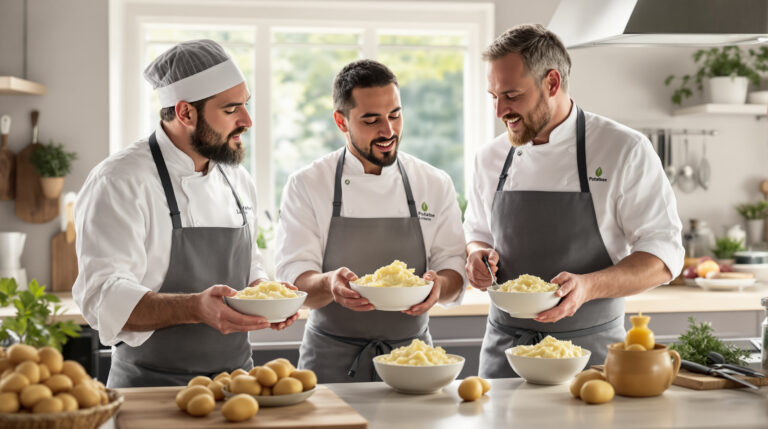 שלושה זני תפוחי אדמה שמרוממים את הפירה לפי שלושה שפים צרפתים