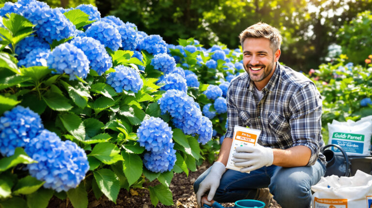 שנו את צבע ההורטנסיות שלכם תוך 3 חודשים בעזרת התאמה פשוטה, לפריחה כחולה ומרהיבה