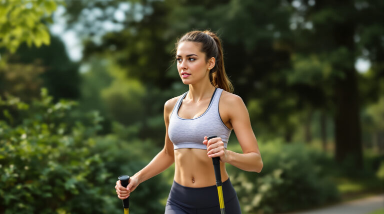 5 תרגילי הליכה נורדית לחיטוב הזרועות והבטן ב־20 דקות אימון בלבד