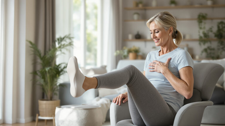 בגיל 65 חשבתי שהבטן שלי אבדה: 5 תרגילים על כיסא הוכיחו לי אחרת – בלי כאבי גב!