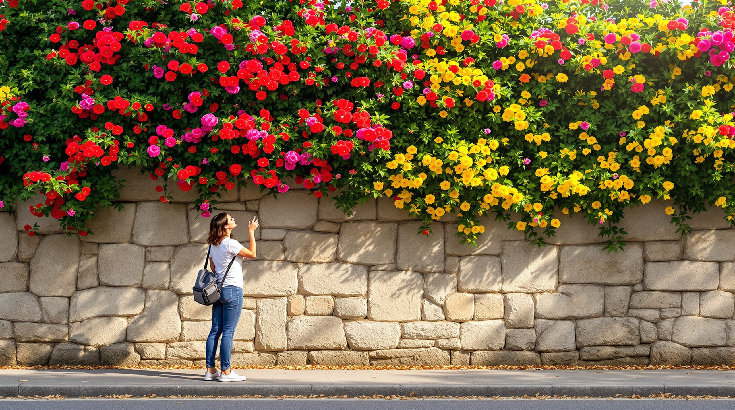 שתלתי צמח רב־שנתי בלי טיפוח וכעבור כמה שבועות הקיר שלי הפך ליצירת אמנות של פרחים צבעוניים