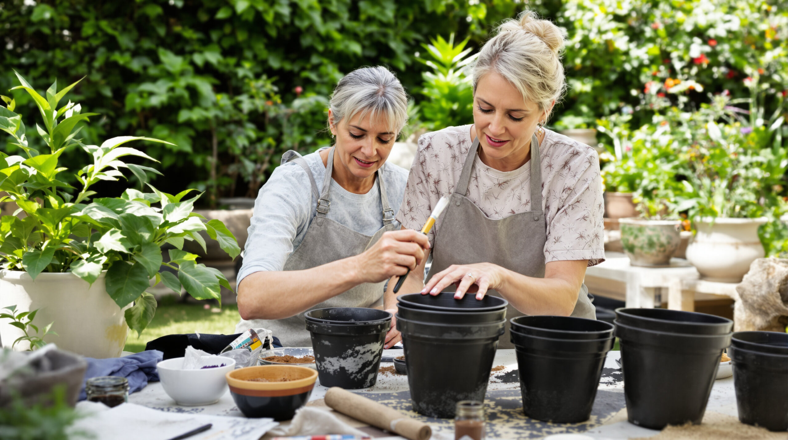לא ידעתי מה לעשות עם העציצים השחורים האלה: תערובת של צבע וקפה הפכה אותם לפריטי דקורציה אלגנטיים לגינה שלי