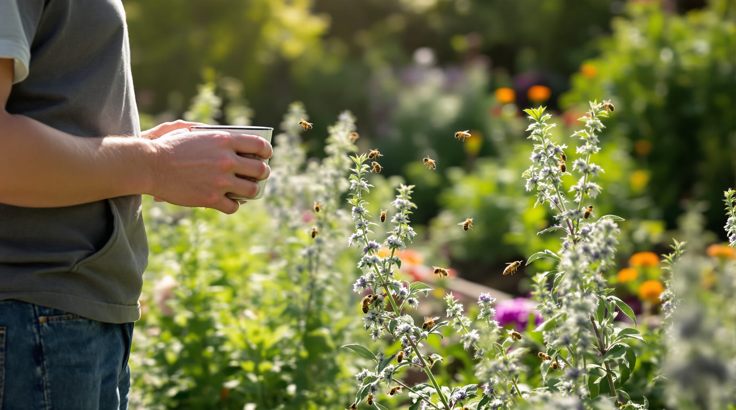 שתלתי צמח רב־שנתי ליד ערוגת הירק שלי והופתעתי לגלות כמה דבורים הוא מושך, אפילו יותר מהאזוביון שלי